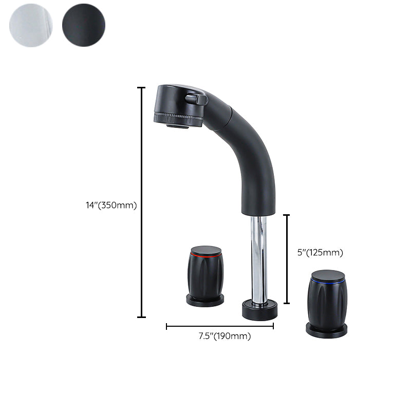Widespread Bathroom Sink Faucet Double Handle Faucet with 3 Holes Clearhalo 'Bathroom Remodel & Bathroom Fixtures' 'Bathroom Sink Faucets' 'Bathroom Sinks & Faucet Components' 'bathroom_sink_faucets' 'Home Improvement' 'home_improvement' 'home_improvement_bathroom_sink_faucets' 6713413