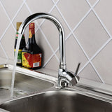 Contemporary Single Handle Kitchen Faucet One Lever Water Faucet in Chrome Clearhalo 'Home Improvement' 'home_improvement' 'home_improvement_kitchen_faucets' 'Kitchen Faucets' 'Kitchen Remodel & Kitchen Fixtures' 'Kitchen Sinks & Faucet Components' 'kitchen_faucets' 6713430