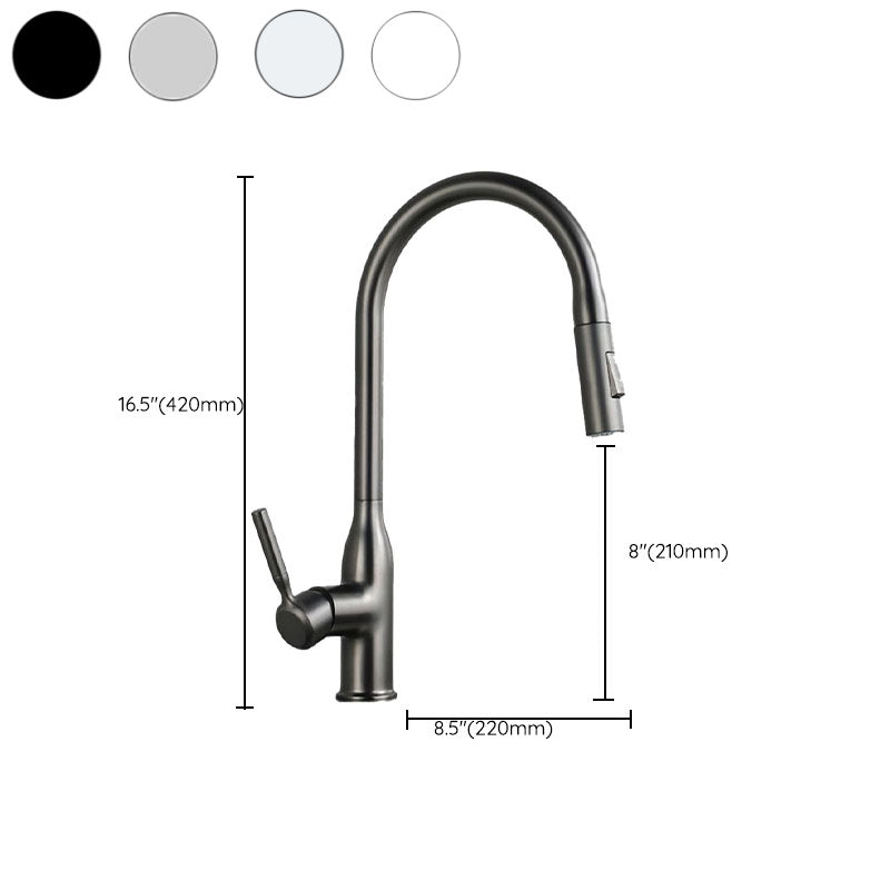 Modern Pull down Water Filler One Handle High Arch Kitchen Faucet Clearhalo 'Home Improvement' 'home_improvement' 'home_improvement_kitchen_faucets' 'Kitchen Faucets' 'Kitchen Remodel & Kitchen Fixtures' 'Kitchen Sinks & Faucet Components' 'kitchen_faucets' 6713458