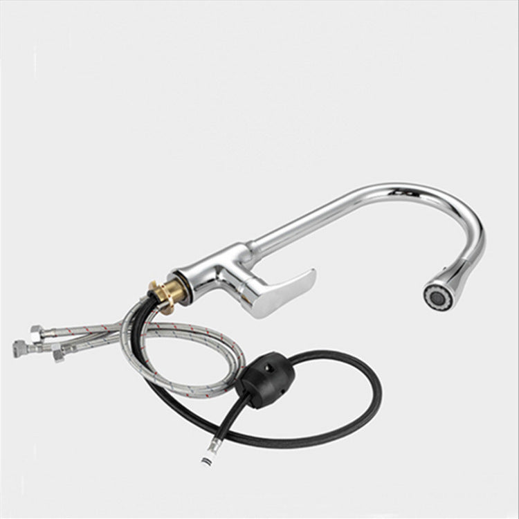 Gooseneck 1-Handle Faucet Copper with Pull out Sprayer with Water Dispenser Faucet Clearhalo 'Home Improvement' 'home_improvement' 'home_improvement_kitchen_faucets' 'Kitchen Faucets' 'Kitchen Remodel & Kitchen Fixtures' 'Kitchen Sinks & Faucet Components' 'kitchen_faucets' 6713473