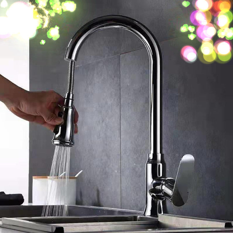 Gooseneck 1-Handle Faucet Copper with Pull out Sprayer with Water Dispenser Faucet Clearhalo 'Home Improvement' 'home_improvement' 'home_improvement_kitchen_faucets' 'Kitchen Faucets' 'Kitchen Remodel & Kitchen Fixtures' 'Kitchen Sinks & Faucet Components' 'kitchen_faucets' 6713475