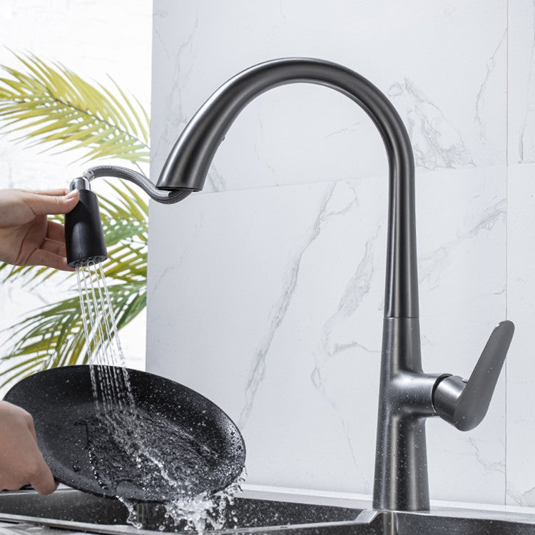 Modern 1-Handle Faucets Copper with Pull Out Sprayer Gooseneck Faucets Clearhalo 'Home Improvement' 'home_improvement' 'home_improvement_kitchen_faucets' 'Kitchen Faucets' 'Kitchen Remodel & Kitchen Fixtures' 'Kitchen Sinks & Faucet Components' 'kitchen_faucets' 6713521