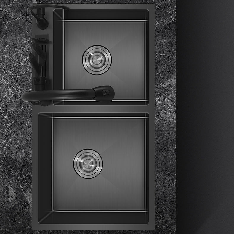 Classic Style Kitchen Sink Drop-In Stainless Steel Kitchen Double Sink Clearhalo 'Home Improvement' 'home_improvement' 'home_improvement_kitchen_sinks' 'Kitchen Remodel & Kitchen Fixtures' 'Kitchen Sinks & Faucet Components' 'Kitchen Sinks' 'kitchen_sinks' 6713616