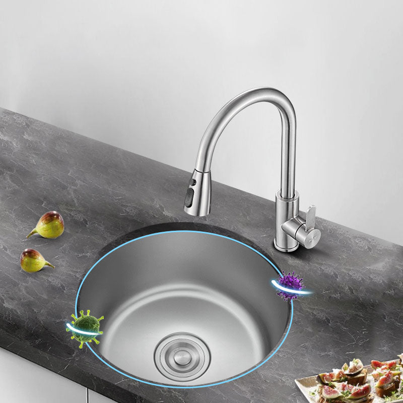 Contemporary Kitchen Sink Stainless Steel Kitchen Sink with Round Shape Clearhalo 'Home Improvement' 'home_improvement' 'home_improvement_kitchen_sinks' 'Kitchen Remodel & Kitchen Fixtures' 'Kitchen Sinks & Faucet Components' 'Kitchen Sinks' 'kitchen_sinks' 6713662