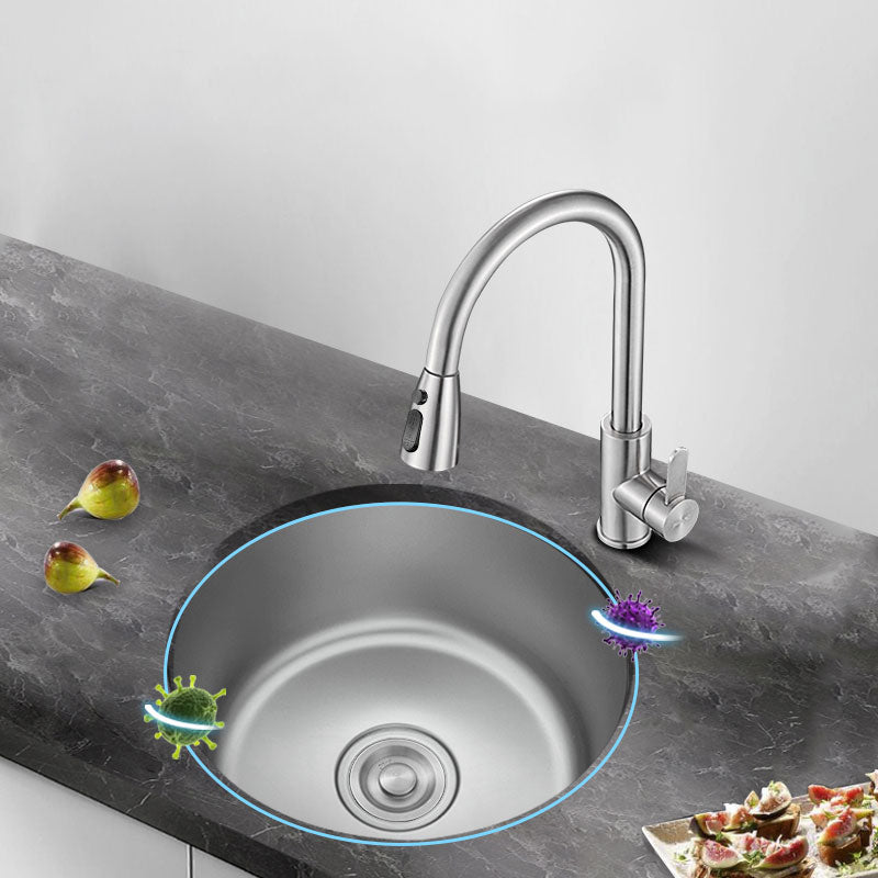 Contemporary Kitchen Sink Stainless Steel Kitchen Sink with Round Shape Clearhalo 'Home Improvement' 'home_improvement' 'home_improvement_kitchen_sinks' 'Kitchen Remodel & Kitchen Fixtures' 'Kitchen Sinks & Faucet Components' 'Kitchen Sinks' 'kitchen_sinks' 6713662