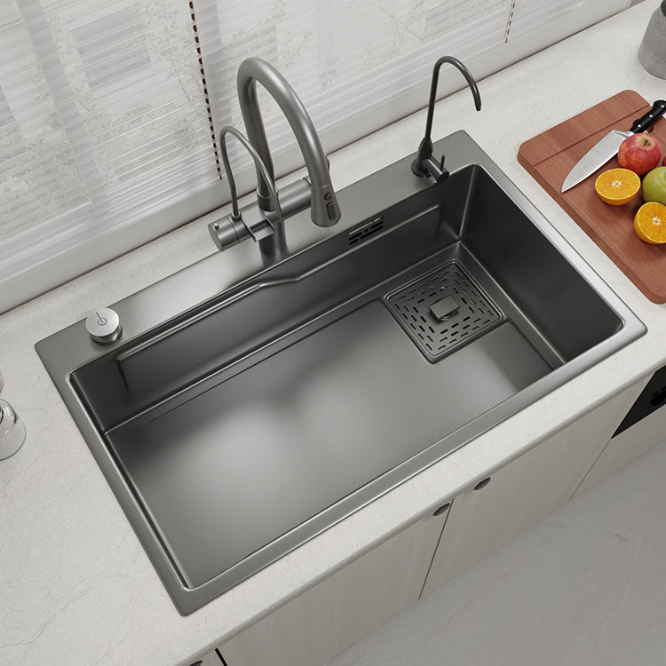 Contemporary Style Kitchen Sink Stainless Steel Corrosion Resistant Kitchen Sink Clearhalo 'Home Improvement' 'home_improvement' 'home_improvement_kitchen_sinks' 'Kitchen Remodel & Kitchen Fixtures' 'Kitchen Sinks & Faucet Components' 'Kitchen Sinks' 'kitchen_sinks' 6713687