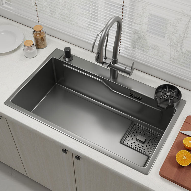 Contemporary Style Kitchen Sink Stainless Steel Corrosion Resistant Kitchen Sink Clearhalo 'Home Improvement' 'home_improvement' 'home_improvement_kitchen_sinks' 'Kitchen Remodel & Kitchen Fixtures' 'Kitchen Sinks & Faucet Components' 'Kitchen Sinks' 'kitchen_sinks' 6713691