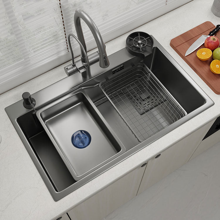 Contemporary Style Kitchen Sink Stainless Steel Corrosion Resistant Kitchen Sink Clearhalo 'Home Improvement' 'home_improvement' 'home_improvement_kitchen_sinks' 'Kitchen Remodel & Kitchen Fixtures' 'Kitchen Sinks & Faucet Components' 'Kitchen Sinks' 'kitchen_sinks' 6713692
