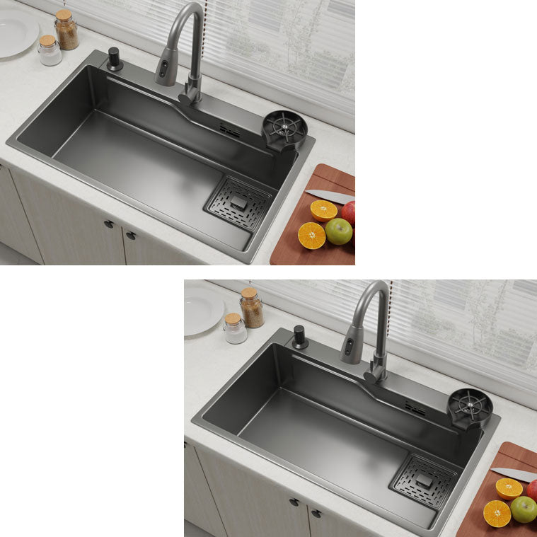 Contemporary Style Kitchen Sink Stainless Steel Corrosion Resistant Kitchen Sink Clearhalo 'Home Improvement' 'home_improvement' 'home_improvement_kitchen_sinks' 'Kitchen Remodel & Kitchen Fixtures' 'Kitchen Sinks & Faucet Components' 'Kitchen Sinks' 'kitchen_sinks' 6713696