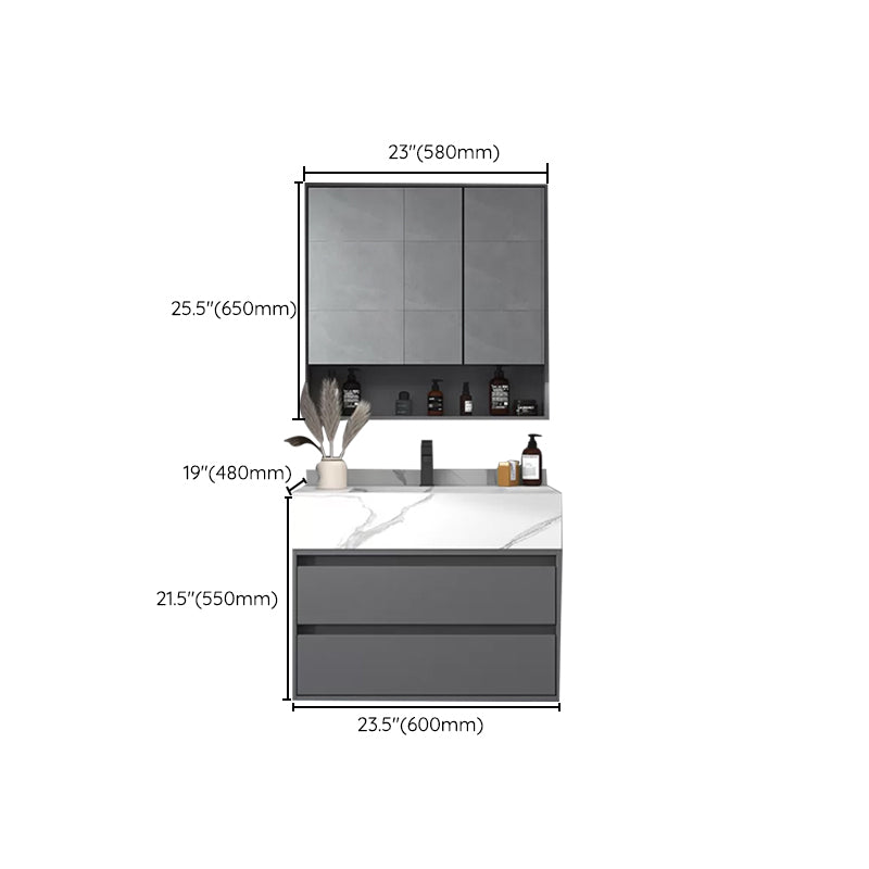 Modern Bathroom Vanity Set Mirror Included Rectangular Sink Drawer Sink Vanity Clearhalo 'Bathroom Remodel & Bathroom Fixtures' 'Bathroom Vanities' 'bathroom_vanities' 'Home Improvement' 'home_improvement' 'home_improvement_bathroom_vanities' 6713799
