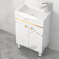 Rectangle Vanity Set White Single Sink Mirror Freestanding Bathroom Vanity with Door Vanity & Faucet 20"L x 12"W x 32"H Clearhalo 'Bathroom Remodel & Bathroom Fixtures' 'Bathroom Vanities' 'bathroom_vanities' 'Home Improvement' 'home_improvement' 'home_improvement_bathroom_vanities' 6714013