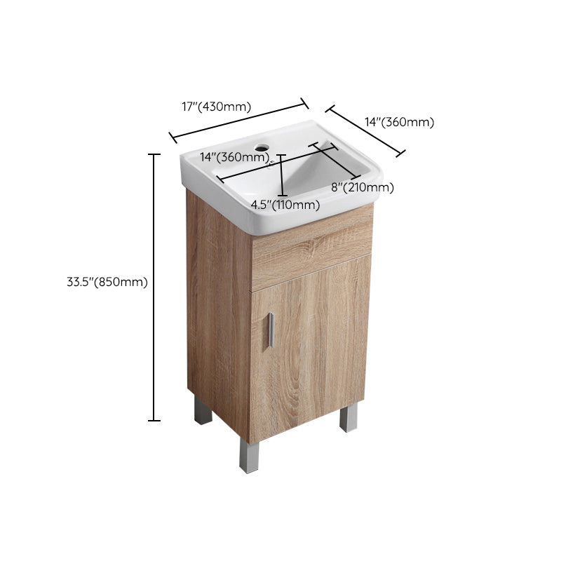 Mirror Vanity Wood Freestanding Rectangle 2 Doors Bathroom Vanity with Single Sink Clearhalo 'Bathroom Remodel & Bathroom Fixtures' 'Bathroom Vanities' 'bathroom_vanities' 'Home Improvement' 'home_improvement' 'home_improvement_bathroom_vanities' 6714081