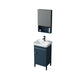 Contemporary Blue Sink Cabinet Metal Mirror Cabinet Bathroom Vanity Cabinet Vanity & Faucet & Mirror Cabinet 16.9"L x 13.8"W x 31.9"H Clearhalo 'Bathroom Remodel & Bathroom Fixtures' 'Bathroom Vanities' 'bathroom_vanities' 'Home Improvement' 'home_improvement' 'home_improvement_bathroom_vanities' 6714107