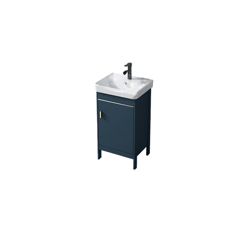 Contemporary Blue Sink Cabinet Metal Mirror Cabinet Bathroom Vanity Cabinet Vanity & Faucet 16.9"L x 13.8"W x 31.9"H Clearhalo 'Bathroom Remodel & Bathroom Fixtures' 'Bathroom Vanities' 'bathroom_vanities' 'Home Improvement' 'home_improvement' 'home_improvement_bathroom_vanities' 6714111
