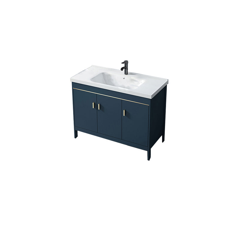 Contemporary Blue Sink Cabinet Metal Mirror Cabinet Bathroom Vanity Cabinet Vanity & Faucet Clearhalo 'Bathroom Remodel & Bathroom Fixtures' 'Bathroom Vanities' 'bathroom_vanities' 'Home Improvement' 'home_improvement' 'home_improvement_bathroom_vanities' 6714118