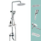Silver Shower Set Pressurized Shower Head Thermostatic Bathroom Shower Water Faucet Silver Round Spray Gun Not Included Clearhalo 'Bathroom Remodel & Bathroom Fixtures' 'Home Improvement' 'home_improvement' 'home_improvement_shower_faucets' 'Shower Faucets & Systems' 'shower_faucets' 'Showers & Bathtubs Plumbing' 'Showers & Bathtubs' 6714286