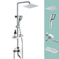 Silver Shower Set Pressurized Shower Head Thermostatic Bathroom Shower Water Faucet Silver Square Spray Gun Not Included Clearhalo 'Bathroom Remodel & Bathroom Fixtures' 'Home Improvement' 'home_improvement' 'home_improvement_shower_faucets' 'Shower Faucets & Systems' 'shower_faucets' 'Showers & Bathtubs Plumbing' 'Showers & Bathtubs' 6714287