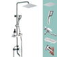Silver Shower Set Pressurized Shower Head Thermostatic Bathroom Shower Water Faucet Silver Square Spray Gun Included Clearhalo 'Bathroom Remodel & Bathroom Fixtures' 'Home Improvement' 'home_improvement' 'home_improvement_shower_faucets' 'Shower Faucets & Systems' 'shower_faucets' 'Showers & Bathtubs Plumbing' 'Showers & Bathtubs' 6714291
