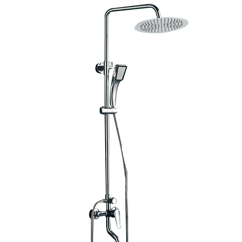 Silver Shower Set Pressurized Shower Head Thermostatic Bathroom Shower Water Faucet Clearhalo 'Bathroom Remodel & Bathroom Fixtures' 'Home Improvement' 'home_improvement' 'home_improvement_shower_faucets' 'Shower Faucets & Systems' 'shower_faucets' 'Showers & Bathtubs Plumbing' 'Showers & Bathtubs' 6714292