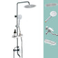 Silver Shower Set Pressurized Shower Head Thermostatic Bathroom Shower Water Faucet Textured Silver Round Spray Gun Not Included Clearhalo 'Bathroom Remodel & Bathroom Fixtures' 'Home Improvement' 'home_improvement' 'home_improvement_shower_faucets' 'Shower Faucets & Systems' 'shower_faucets' 'Showers & Bathtubs Plumbing' 'Showers & Bathtubs' 6714294