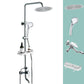 Silver Shower Set Pressurized Shower Head Thermostatic Bathroom Shower Water Faucet Silver Gray Round Spray Gun Not Included Clearhalo 'Bathroom Remodel & Bathroom Fixtures' 'Home Improvement' 'home_improvement' 'home_improvement_shower_faucets' 'Shower Faucets & Systems' 'shower_faucets' 'Showers & Bathtubs Plumbing' 'Showers & Bathtubs' 6714295