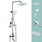 Silver Shower Set Pressurized Shower Head Thermostatic Bathroom Shower Water Faucet Silver Gray Square Spray Gun Not Included Clearhalo 'Bathroom Remodel & Bathroom Fixtures' 'Home Improvement' 'home_improvement' 'home_improvement_shower_faucets' 'Shower Faucets & Systems' 'shower_faucets' 'Showers & Bathtubs Plumbing' 'Showers & Bathtubs' 6714297