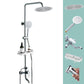 Silver Shower Set Pressurized Shower Head Thermostatic Bathroom Shower Water Faucet Textured Silver Round Spray Gun Included Clearhalo 'Bathroom Remodel & Bathroom Fixtures' 'Home Improvement' 'home_improvement' 'home_improvement_shower_faucets' 'Shower Faucets & Systems' 'shower_faucets' 'Showers & Bathtubs Plumbing' 'Showers & Bathtubs' 6714307