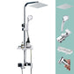 Silver Shower Set Pressurized Shower Head Thermostatic Bathroom Shower Water Faucet White-Silver Square Spray Gun Included Clearhalo 'Bathroom Remodel & Bathroom Fixtures' 'Home Improvement' 'home_improvement' 'home_improvement_shower_faucets' 'Shower Faucets & Systems' 'shower_faucets' 'Showers & Bathtubs Plumbing' 'Showers & Bathtubs' 6714313