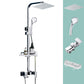 Silver Shower Set Pressurized Shower Head Thermostatic Bathroom Shower Water Faucet White-Silver Square Spray Gun Not Included Clearhalo 'Bathroom Remodel & Bathroom Fixtures' 'Home Improvement' 'home_improvement' 'home_improvement_shower_faucets' 'Shower Faucets & Systems' 'shower_faucets' 'Showers & Bathtubs Plumbing' 'Showers & Bathtubs' 6714316