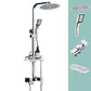 Silver Shower Set Pressurized Shower Head Thermostatic Bathroom Shower Water Faucet Light Silver Round Spray Gun Not Included Clearhalo 'Bathroom Remodel & Bathroom Fixtures' 'Home Improvement' 'home_improvement' 'home_improvement_shower_faucets' 'Shower Faucets & Systems' 'shower_faucets' 'Showers & Bathtubs Plumbing' 'Showers & Bathtubs' 6714317