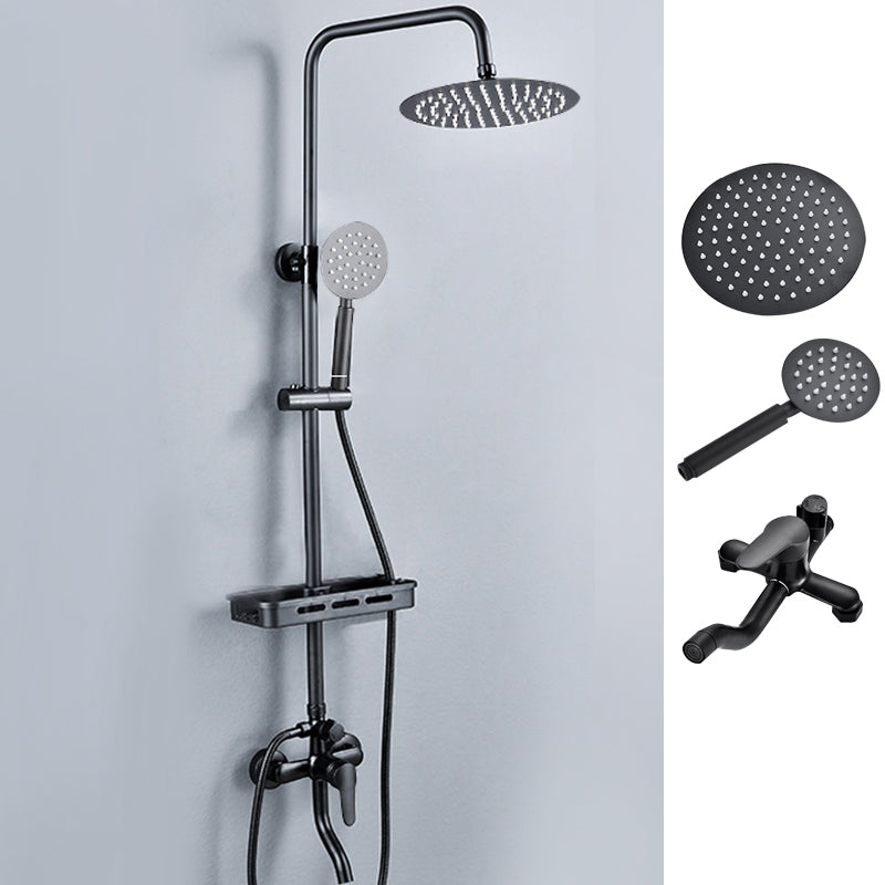 Black Shower Set Full Constant Temperature Copper Bathroom Lift Bath Booster Shower Head Black Round Spray Gun Not Included Clearhalo 'Bathroom Remodel & Bathroom Fixtures' 'Home Improvement' 'home_improvement' 'home_improvement_shower_faucets' 'Shower Faucets & Systems' 'shower_faucets' 'Showers & Bathtubs Plumbing' 'Showers & Bathtubs' 6714325