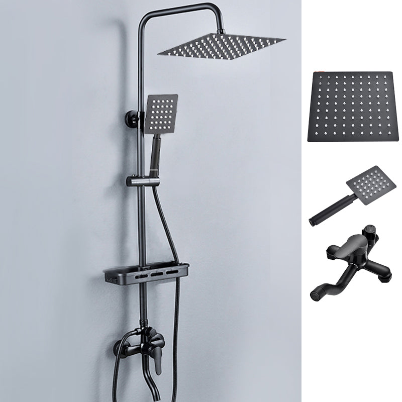 Black Shower Set Full Constant Temperature Copper Bathroom Lift Bath Booster Shower Head Gloss Black Square Spray Gun Not Included Clearhalo 'Bathroom Remodel & Bathroom Fixtures' 'Home Improvement' 'home_improvement' 'home_improvement_shower_faucets' 'Shower Faucets & Systems' 'shower_faucets' 'Showers & Bathtubs Plumbing' 'Showers & Bathtubs' 6714326