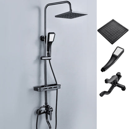 Black Shower Set Full Constant Temperature Copper Bathroom Lift Bath Booster Shower Head Black Square Spray Gun Not Included Clearhalo 'Bathroom Remodel & Bathroom Fixtures' 'Home Improvement' 'home_improvement' 'home_improvement_shower_faucets' 'Shower Faucets & Systems' 'shower_faucets' 'Showers & Bathtubs Plumbing' 'Showers & Bathtubs' 6714331