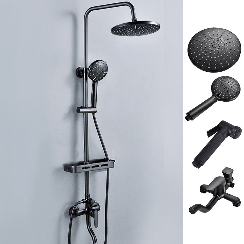 Black Shower Set Full Constant Temperature Copper Bathroom Lift Bath Booster Shower Head Matte Black Round Spray Gun Included Clearhalo 'Bathroom Remodel & Bathroom Fixtures' 'Home Improvement' 'home_improvement' 'home_improvement_shower_faucets' 'Shower Faucets & Systems' 'shower_faucets' 'Showers & Bathtubs Plumbing' 'Showers & Bathtubs' 6714332