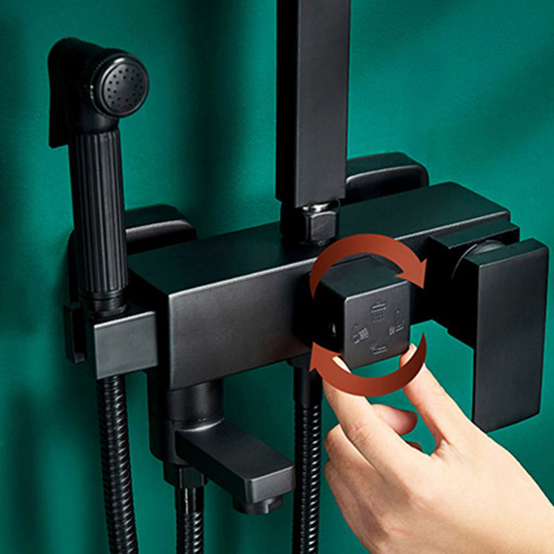 Black Shower Set Full Constant Temperature Copper Bathroom Lift Bath Booster Shower Head Clearhalo 'Bathroom Remodel & Bathroom Fixtures' 'Home Improvement' 'home_improvement' 'home_improvement_shower_faucets' 'Shower Faucets & Systems' 'shower_faucets' 'Showers & Bathtubs Plumbing' 'Showers & Bathtubs' 6714334