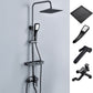 Black Shower Set Full Constant Temperature Copper Bathroom Lift Bath Booster Shower Head Black Square Spray Gun Included Clearhalo 'Bathroom Remodel & Bathroom Fixtures' 'Home Improvement' 'home_improvement' 'home_improvement_shower_faucets' 'Shower Faucets & Systems' 'shower_faucets' 'Showers & Bathtubs Plumbing' 'Showers & Bathtubs' 6714335