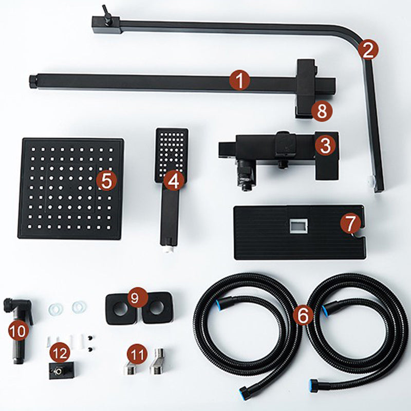 Black Shower Set Full Constant Temperature Copper Bathroom Lift Bath Booster Shower Head Clearhalo 'Bathroom Remodel & Bathroom Fixtures' 'Home Improvement' 'home_improvement' 'home_improvement_shower_faucets' 'Shower Faucets & Systems' 'shower_faucets' 'Showers & Bathtubs Plumbing' 'Showers & Bathtubs' 6714342