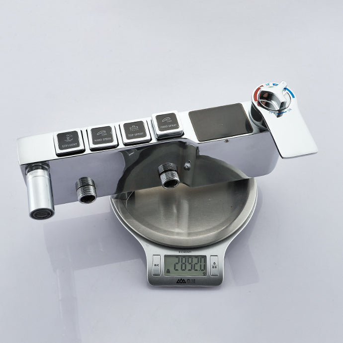 Shower System Square Rain Jet Massage Adjustable Spray Pattern Wall Mounted Shower Trim Clearhalo 'Bathroom Remodel & Bathroom Fixtures' 'Home Improvement' 'home_improvement' 'home_improvement_shower_faucets' 'Shower Faucets & Systems' 'shower_faucets' 'Showers & Bathtubs Plumbing' 'Showers & Bathtubs' 6714378