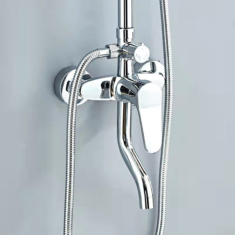 Modern Shower Set Brass Slide Bar Included Adjustable Shower Head Shower Combo Clearhalo 'Bathroom Remodel & Bathroom Fixtures' 'Home Improvement' 'home_improvement' 'home_improvement_shower_faucets' 'Shower Faucets & Systems' 'shower_faucets' 'Showers & Bathtubs Plumbing' 'Showers & Bathtubs' 6714471
