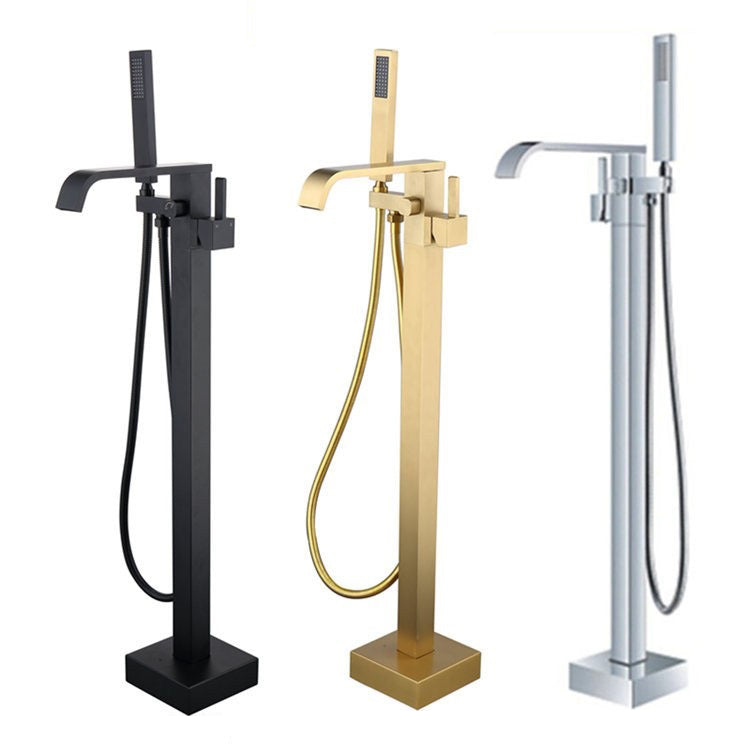 Floor Mounted Metal Freestanding Tub Filler 1 Handle Freestanding Bathtub Faucet Clearhalo 'Bathroom Remodel & Bathroom Fixtures' 'Bathtub Faucets' 'bathtub_faucets' 'Home Improvement' 'home_improvement' 'home_improvement_bathtub_faucets' 6714524