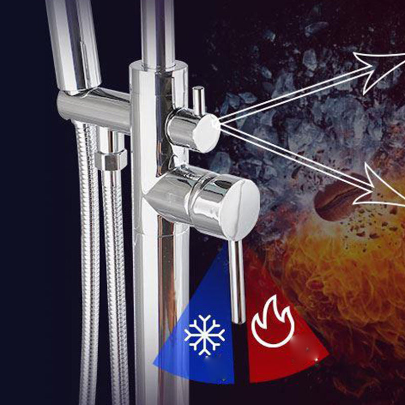 Traditional Floor Mounted Metal Freestanding Tub Filler High Arc Freestanding Faucet Clearhalo 'Bathroom Remodel & Bathroom Fixtures' 'Bathtub Faucets' 'bathtub_faucets' 'Home Improvement' 'home_improvement' 'home_improvement_bathtub_faucets' 6714693