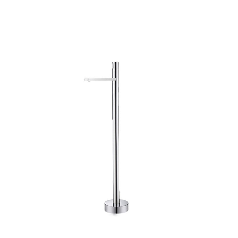 Floor Mounted Metal Freestanding Tub Filler Swivel Nickel Freestanding Faucet Chrome Hand Shower Not Included Clearhalo 'Bathroom Remodel & Bathroom Fixtures' 'Bathtub Faucets' 'bathtub_faucets' 'Home Improvement' 'home_improvement' 'home_improvement_bathtub_faucets' 6714712