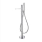 Floor Mounted Metal Freestanding Tub Filler Swivel Nickel Freestanding Faucet Clearhalo 'Bathroom Remodel & Bathroom Fixtures' 'Bathtub Faucets' 'bathtub_faucets' 'Home Improvement' 'home_improvement' 'home_improvement_bathtub_faucets' 6714720