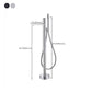 Floor Mounted Metal Freestanding Tub Filler Swivel Nickel Freestanding Faucet Clearhalo 'Bathroom Remodel & Bathroom Fixtures' 'Bathtub Faucets' 'bathtub_faucets' 'Home Improvement' 'home_improvement' 'home_improvement_bathtub_faucets' 6714727