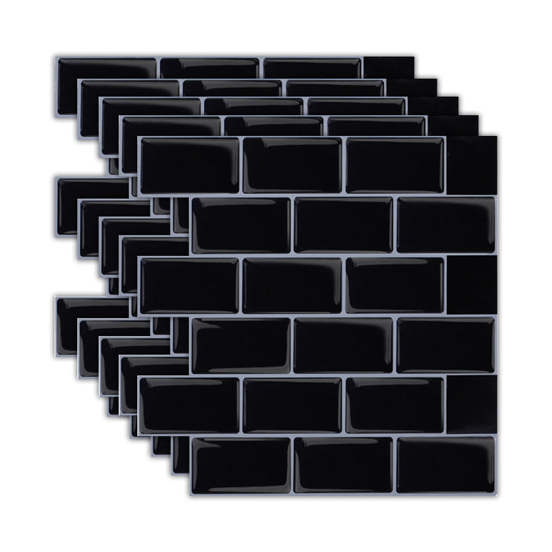 Solid Peel & Stick Subway Tile Scratch Resistant PVC Rectangle Peel and Stick Wall Tile Matte Black Clearhalo 'Flooring 'Home Improvement' 'home_improvement' 'home_improvement_peel_stick_blacksplash' 'Peel & Stick Backsplash Tile' 'peel_stick_blacksplash' 'Walls & Ceilings' Walls and Ceiling' 6714793