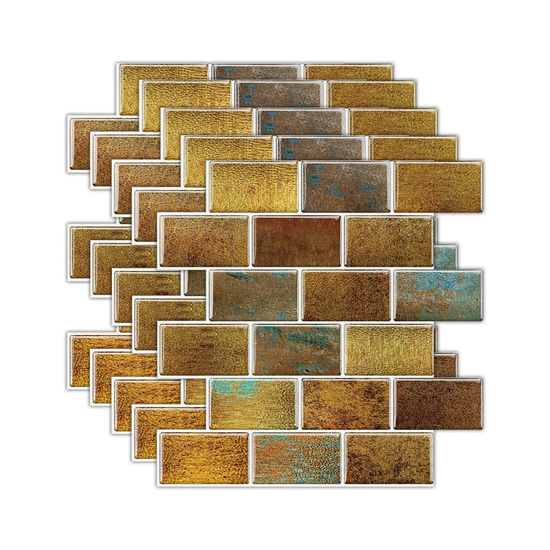 Peel and Stick Tiles Subway Rectangle Waterproof PVC Tile-Peel & Stick for Kitchen 10-Pack Yellow Clearhalo 'Flooring 'Home Improvement' 'home_improvement' 'home_improvement_peel_stick_blacksplash' 'Peel & Stick Backsplash Tile' 'peel_stick_blacksplash' 'Walls & Ceilings' Walls and Ceiling' 6714851