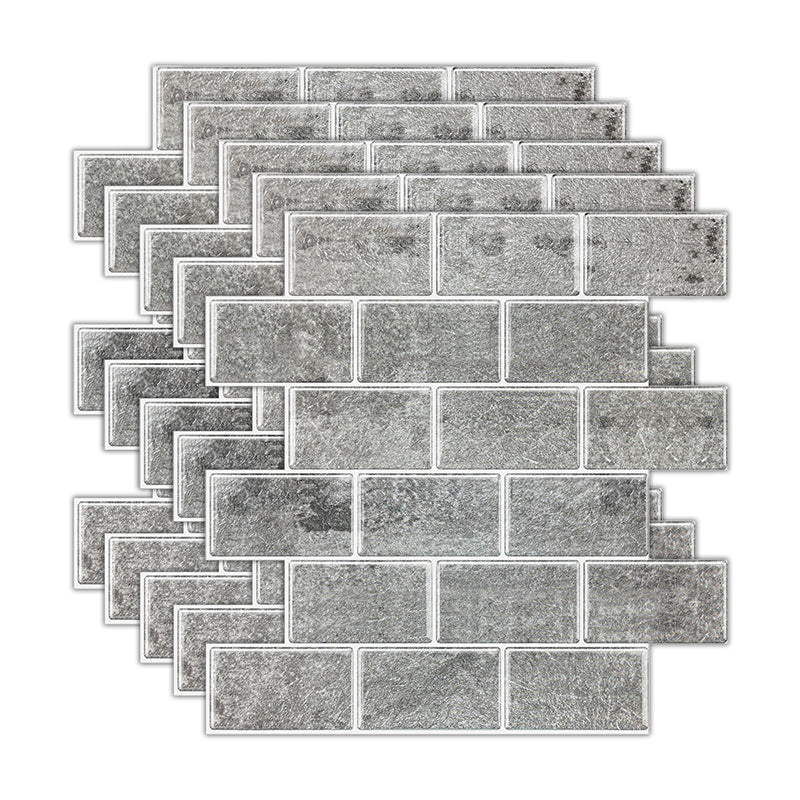 Peel and Stick Tiles Subway Rectangle Waterproof PVC Tile-Peel & Stick for Kitchen 10-Pack Dark Gray Clearhalo 'Flooring 'Home Improvement' 'home_improvement' 'home_improvement_peel_stick_blacksplash' 'Peel & Stick Backsplash Tile' 'peel_stick_blacksplash' 'Walls & Ceilings' Walls and Ceiling' 6714864