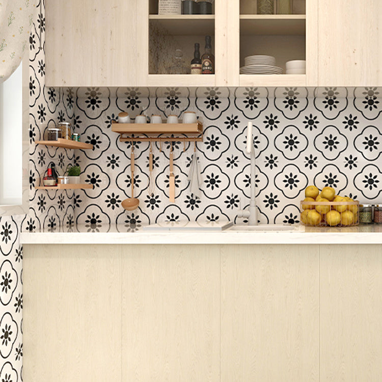 Classical Mosaic Backsplash Tile Peel and Stick Backsplash Tile for Kitchen Black White 50-Piece Set Clearhalo 'Flooring 'Home Improvement' 'home_improvement' 'home_improvement_peel_stick_blacksplash' 'Peel & Stick Backsplash Tile' 'peel_stick_blacksplash' 'Walls & Ceilings' Walls and Ceiling' 6714879