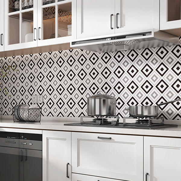 Fashionable Mosaic Tile Waterproof Peel and Stick Backsplash Tile Light Gray-Black 10-Piece Set Clearhalo 'Flooring 'Home Improvement' 'home_improvement' 'home_improvement_peel_stick_blacksplash' 'Peel & Stick Backsplash Tile' 'peel_stick_blacksplash' 'Walls & Ceilings' Walls and Ceiling' 6714911