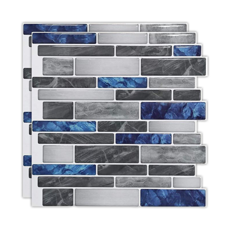 Peel & Stick Subway Tile Stain Resistant Plastic Rectangle Peel and Stick Tile 2 Pack Dark Gray Clearhalo 'Flooring 'Home Improvement' 'home_improvement' 'home_improvement_peel_stick_blacksplash' 'Peel & Stick Backsplash Tile' 'peel_stick_blacksplash' 'Walls & Ceilings' Walls and Ceiling' 6714930